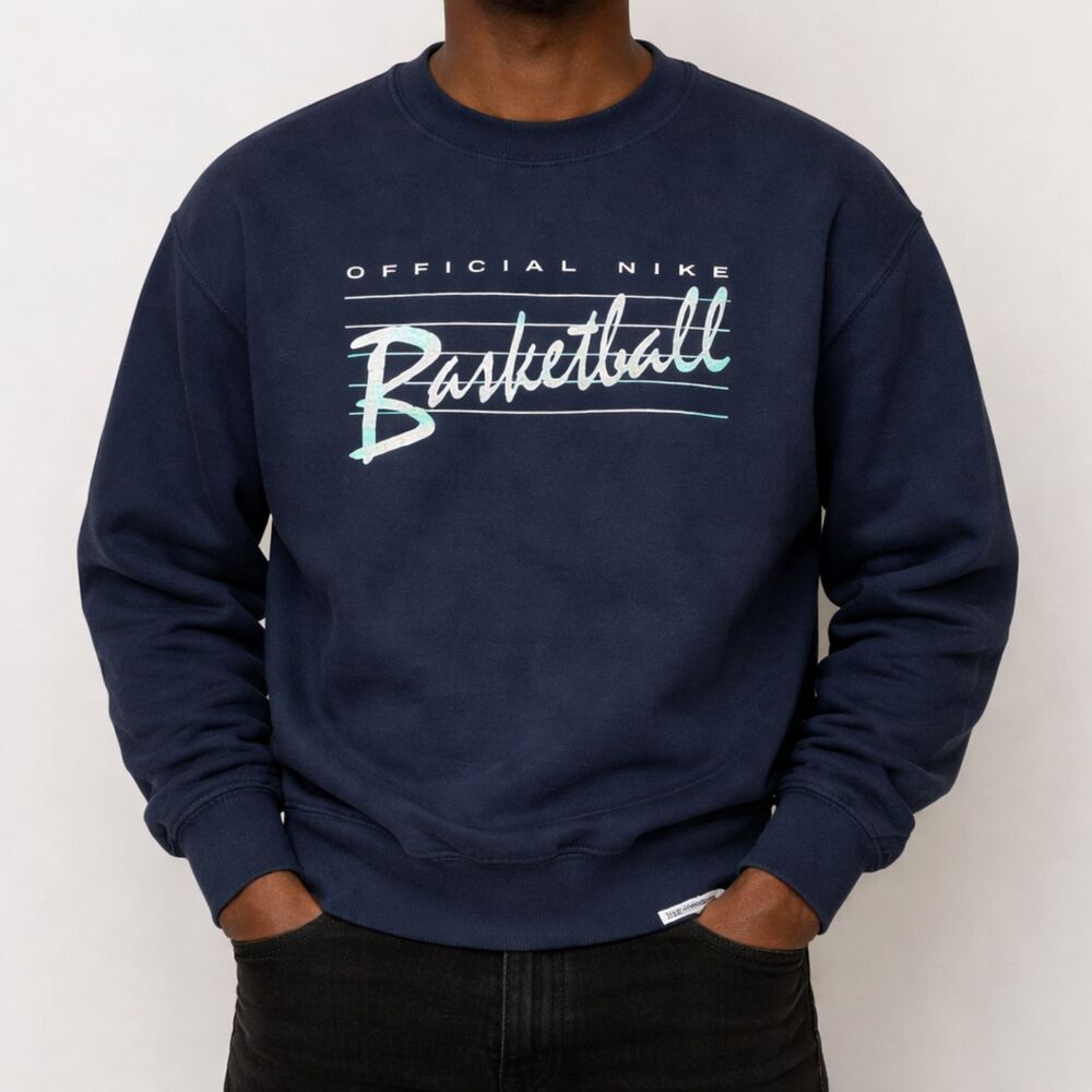 Nike Dri Fit Sweatshirt Mens Small Black Basketball Standard Issue Crew Neck